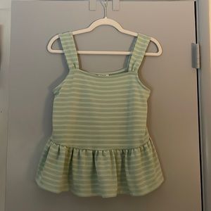 A.n.a Green Peplum Sleeveless Top